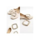 Metal Dekoratif Aksesuar Parlak Kristal Detaylı Ayakkabı Çanta Kemer Tokası 5X4.5 Cm ( 1 Çift)