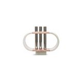 Metal Detaylı Oval Pembe Mermer Obje