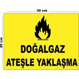 Metal Doğalgaz Ateşle Yaklaşma 20CM x 30CM A4 Büyüklüğünde Uyarı Levhası Yönlendirme Tabelası - 20 cm x 30 cm