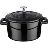 Metal Döküm Mini Tencere, Trendy, 10 Cm, 0.35 L Hacim, Siyah
