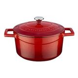 Metal Döküm Yuvarlak Tencere, 22 Cm Kırmızı
