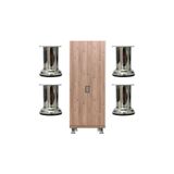 Metal Dolap Vestiyer Komidin Vitrin Baza Ayağı 8 cm Çap 42 mm 4 Adet Krom