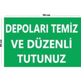 Metal Dolapları Temiz ve Düzenli Tutunuz 20CM x 30CM A4 Büyüklüğünde Uyarı Levhası Yönlendirme - 20 cm x 30 cm