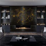 Metal Dünya Haritası Duvar Sanatı Pusulası, Sınırsız Altın Dünya Haritası, Metal Duvar Dekoru, Metal Tabela, Duvar Askıları (47" G x 36" Y / 117x91 cm)