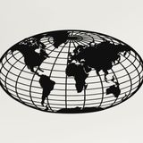 Metal Dünya Haritası Küre Metal Duvar Sanatı 3D Duvar Silueti Metal Duvar Dekoru Ev Dekorasyonu Metal Tabela Dünya Haritası Duvar Sanatı (30" G x 16" Y / 76x42 cm)