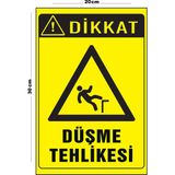 Metal Düşme Tehlikesi 20CM x 30CM A4 Büyüklüğünde Uyarı Levhası Yönlendirme Tabelası - 20 cm x 30 cm