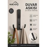 Metal Duvar Askısı Çift Kancalı Siyah Elbise Çanta Havlu Askılığı Vidalı Sağlam Modern Askı