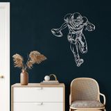 Metal Duvar Dekoru, Amerikan Futbolu, Ev Oturma Odası Dekoru, Duvar Tabelası, Metal Duvar Sanatı, İç Dekorasyon, İç Mekan Dış Mekan Asma, Gümüş (24 inç G x 30 inç Y / 61x75 cm)