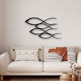 Metal Duvar Dekoru, Balık Ailesi, Ev Dekorasyonu, Duvar Tabelası, Metal Duvar Sanatı, İç Dekorasyon, İç Mekan Dış Mekan Askıları, (*18" G x 10" Y / 45x25cm)