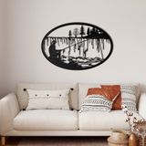 Metal Duvar Dekoru, Balıkçı, Balıkçı, Duvar Tabelası, Metal Duvar Sanatı, İç Dekorasyon, İç Mekan Dış Mekan Asmaları (*30" G x 20" Y/75x50cm)