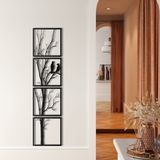 Metal Duvar Dekoru, Dal ve Kuşlar 4 Parça, Ev Oturma Odası Dekoru, Duvar Tabelası, Metal Duvar Sanatı, İç Dekorasyon, İç Mekan Dış Mekan Askıları (225 x 75 cm)