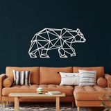Metal Duvar Dekoru, Geometrik Ayı, Ev Oturma Odası Dekoru, Duvar Tabelası, Metal Duvar Sanatı, İç Dekorasyon, İç Mekan Dış Mekan Askıları, Beyaz (*18" G x 9" Y / 45x23cm)