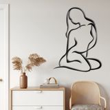 Metal Duvar Dekoru, Kadın Silüeti, Ev Oturma Odası Dekoru, Duvar Tabelası, Metal Duvar Sanatı, İç Dekorasyon, İç Mekan Dış Mekan Askıları (*35" G x 46" Y / 88x117cm)