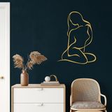 Metal Duvar Dekoru, Kadın Silueti, Ev Oturma Odası Dekoru, Duvar Tabelası, Metal Duvar Sanatı, İç Dekorasyon, İç Mekan Dış Mekan Askıları, Altın (34 "G x 46" Y/88x118 cm)