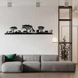 Metal Duvar Dekoru, Vahşi Afrika, Ev Dekorasyonu, Duvar Tabelası, Metal Duvar Sanatı, İç Dekorasyon, İç Mekan Dış Mekan Askıları, (*30" G x 7" Y / 75x18cm)
