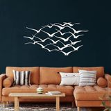 Metal Duvar Dekoru, Vinçler, Ev Oturma Odası Dekoru, Duvar Tabelası, Metal Duvar Sanatı, İç Dekorasyon, İç Mekan Dış Mekan Asmaları, Beyaz (*23" G x 12" Y /60x30cm*)