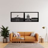 Metal Duvar Dekoru, Washington Dc, Ev Oturma Odası Dekoru, Duvar Levhası, Metal Duvar Sanatı, İç Dekorasyon, İç Mekan Dış Mekan Askıları (*39" G x 14" Y / 100x35cm)