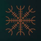Metal Duvar Sanatı, Bronz Metal Viking Dekoru, İskandinav Mitolojisi Vegvisir Rünleri ve Sembolleri, Metal Duvar Dekoru, İskandinav, Ev Dekoru, İç Dekorasyon (24"G x 24" Y / 60x60 cm)