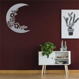 Metal Duvar Sanatı, Hilal Sanatı, Ay ve Çiçekler Dekoru Metal Duvar Dekoru, Ev Ofis Dekoru, Oturma Odası Dekorasyonu, Yeni Eve Taşınma Hediyesi (25" G x 30" Y / 63x75cm, Gümüş)