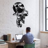 Metal Duvar Sanatı, Metal Astronot Dekorasyonu, Metal Duvar Dekoru, Uzay Yolculuğu, Astronot Sanatı, Çocuk Odası Dekorasyonu (22 "Gx36" Y / 55x90 cm)