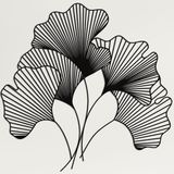 Metal Duvar Sanatı, Metal Çiçek Duvar Sanatı, Geometrik Sanat, Ginkgo Biloba Yaprağı, Çiçek Tabelası, Metal Duvar Dekoru, İç Dekorasyon, Doğa Sanatı (43" G x 42" Y / 110x107cm)