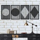 Metal Duvar Sanatı, Metal Geometrik Dekor, Minimalist Duvar Sanatı, Metal Duvar Dekoru, İç Dekorasyon, Duvar Askıları (19" G x 30" Y / 47x75 cm)