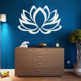 Metal Duvar Sanatı, Metal Lotus Çiçeği Sanatı Beyaz, Duvar Silueti, Metal Duvar Dekoru, Ev Ofis Dekorasyonu Yatak Odası Oturma Odası Dekoru, Duvar Askıları (30" G x 20" Y / 76x51 cm)