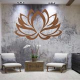 Metal Duvar Sanatı, Metal Lotus Çiçeği Sanatı Bronz, Duvar Silueti, Metal Duvar Dekoru, Ev Ofis Dekorasyonu Yatak Odası Oturma Odası Dekoru, Duvar Askıları (24" G x 16" Y / 61x41 cm)
