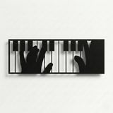 Metal Duvar Sanatı, Metal Piyano Duvar Sanatı, Müzik Dekoru, İç Dekorasyon, Ofis Dekoru, Oturma Odası Dekoru, Duvar Asmaları, Müziksever Hediyesi (30" G x 10" Y / 75x25cm)