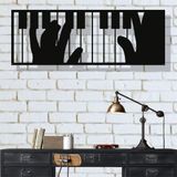 Metal Duvar Sanatı, Metal Piyano Duvar Sanatı, Müzik Dekoru, İç Dekorasyon, Ofis Dekoru, Oturma Odası Dekoru, Duvar Asmaları, Müziksever Hediyesi (47" G x 16" Y / 120x40cm)