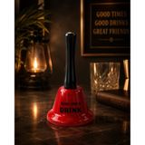 Metal El Çanı Servis Zili Dekoratif Masa Zili Ring For A Drink Kırmızı 13 cm