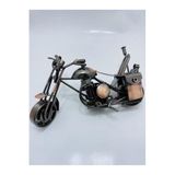Metal El Yapımı Çantalı Motor Siyah Metal