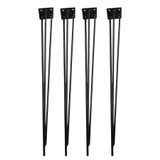 Metal Firkete Ayak 42 Cm 4'lü Set Kaşıklık Orta Sehpa Zigon Kütük Ayak