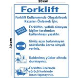 Metal Forklift Kullanımı 20CM x 30CM A4 Büyüklüğünde Uyarı Levhası Yönlendirme Tabelası - 20 cm x 30 cm