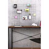 Metal Fotoğraf Askısı Tel Pano Beyaz 50X70 2 Adet Mini Mandal Ve 4 Adet Montaj Çivisi Hediye
