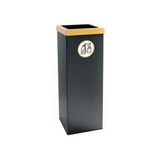 Metal Geri Dönüşüm Sıfır Atık Kutusu Siyah 25x25x70 (Plastik)