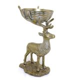 Metal Geyikli Kase 32 Cm Dekoratif Hediyelik Esk-KSK314