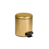 Metal Gold Renkli Pedallı Ofis Banyo Wc Çöp Kovası 3 Lt İç Kovalı Altın