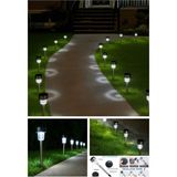 Metal Gövdeli Saplamalı Bahçe Lambası 8 Adet Beyaz LED Işıklı Solar Güneş Enerjili 30 cm Beyaz LED