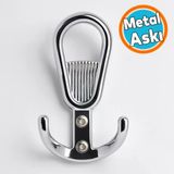 Metal Gümüş Krom Askı Askılık Duvar Vidalı Çanta Elbise Asma Portmanto Vestiyer Banyo Mutfak Askısı