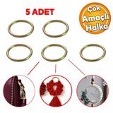 Metal Halka Sari Renk No:14 Duvar Makrome Anahtarlik Sus Esya Hobi Malzeme Karabina Aksesuar 5 Adet