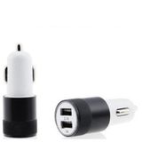 Metal Halkalı 2 USB 2.1A 1.0A Araç Çakmak Şarj Soketi SİYAH
