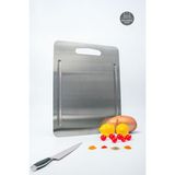 Metal Hayaller KitchenPro Klasik 304 Paslanmaz Çelik Kesme Tahtası (Büyük Boy - 29x38 cm -18/10) Uzun Ömürlü