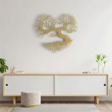 Metal Hayat Ağacı Kalp Duvar Sanatı, 24 x 24 inç, Doğa Duvar Heykeli, Modern Minimalist Dekor (Altın, 14x12in (35x31cm), Renkler)