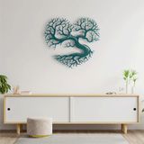 Metal Hayat Ağacı Kalp Duvar Sanatı, 24 x 24 inç, Doğa Duvar Heykeli, Modern Minimalist Dekor (Yeşil, 28x25 inç (70x63 cm), Boyutlar)