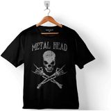 Metal Head Skull Kuru Kafa Metallıcaçocuk Tişört - 11 - 12 Yaş - Siyah