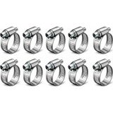Metal Hortum Kelepçesi, Paslanmaz Çelik, 8mm x 10-16MM, 10 Parça, Otomotiv, Tesisat ve Dıy Projel - Çok Renkli