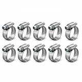 Metal Hortum Kelepçesi, Paslanmaz Çelik, 8mm x 10-16mm, 10 Parça, Otomotiv, Tesisat ve DIY Projeleri için