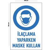 Metal Ilaçlama Yaparken Maske Kullan 20CM x 30CM A4 Büyüklüğünde Uyarı Levhası Yönlendirme Tabelası - 20 cm x 30 cm