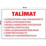 Metal Iş Güvenliği Talimatı 20CM x 30CM A4 Büyüklüğünde Uyarı Levhası Yönlendirme Tabelası - 20 cm x 30 cm